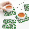 thumbnail image 3 of KLL Drink Coasters Set Square of 4,PU Leather Absorbent Coasters Set Decorative Coffee Cup Coasters Housewarming Gift for Home Decor-Broccoli 2, 3 of 5