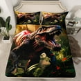 thumbnail image 2 of Erosebridal 3D Dinosaur King Sheets Bed Set, Dino Bed Sheets Set 3D Jungle Animals Sheet Set, Print Bedding Set Luxurious Home Decoratives 4pcs, 2 of 5
