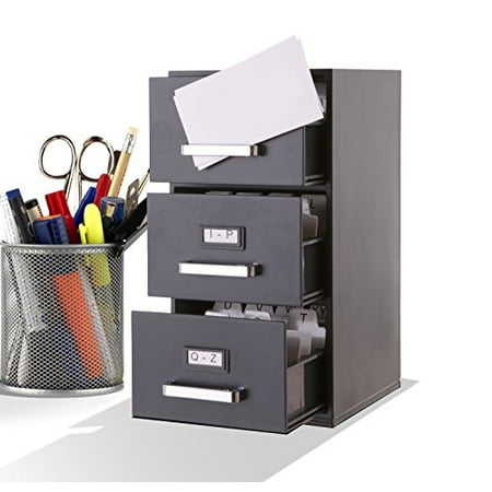 cabinet card business mini file holder drawer filing office desk organizer storage cards accessories things messy cabinets cute walmart creative