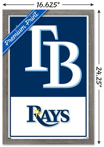 MLB Tampa Bay Rays - Logo 22 Wall Poster, 14.725" x 22.375" Framed