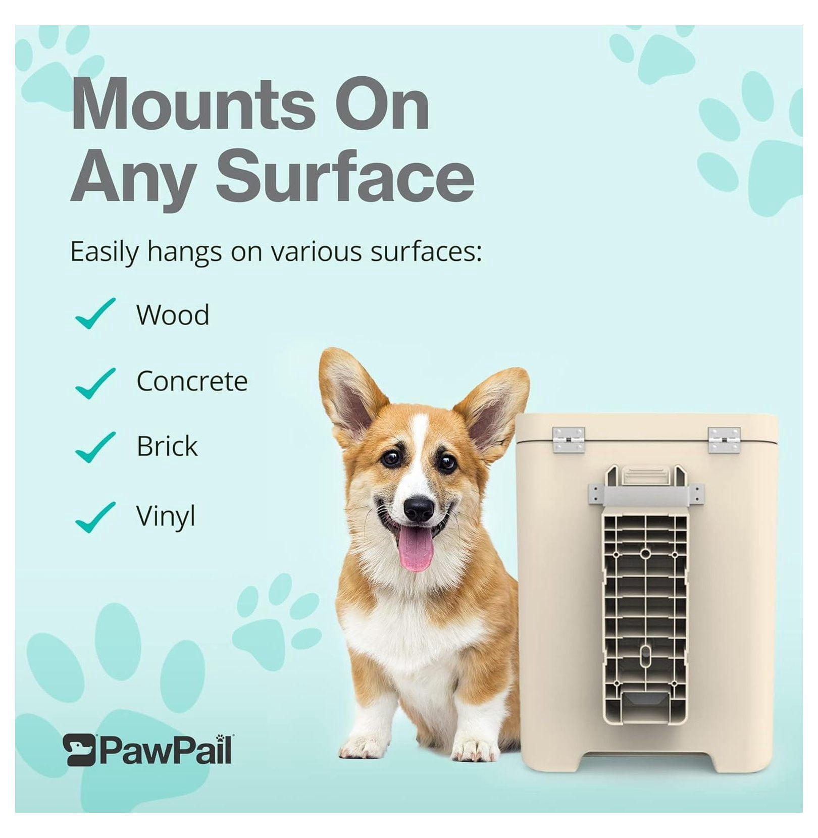 Pet Waste Station Mount - Indoor Outdoor Dog Poop Bag Dispenser Holder Kit - Wall & Post Mounting Bracket - Compatible with Most Trash Cans - Secure & Space Saving