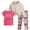 Oatmeal, variant on Girls Pants Set - Soft Fleece Pullover Hoodie, Graphic Tee and Leggings 3 Piece Outfit Set