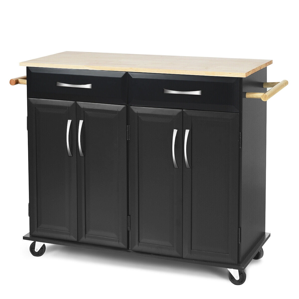 Island Table For Kitchen Shelves And Cabinet For Dining Room Petiture Kitchen Island Cart W Rubber Wood Top Rolling Utility Trolley With Storage Drawer White Furniture Home Kitchen Svanimal Com