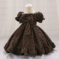 thumbnail image 2 of WEAIXIMIUNG Robe 3T-4T Style Fille Robe Bébé Nœud Manches Bouffantes Robe Manches Courtes, 2 of 4