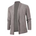 thumbnail image 4 of Rrxhxhs Mens Cardigan Solid Color Open Front Long Sleeve Warm Casual Knitted Sweater Cover Up with Pockets, 4 of 8