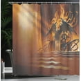 thumbnail image 4 of Ambesonne Gothic Shower Curtain, Dark Fiction Emblem, 69"Wx84"L, Orange Black, 4 of 5