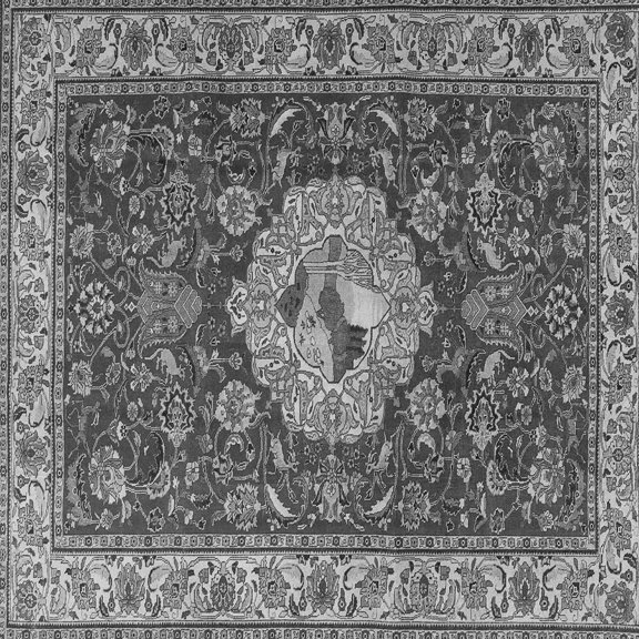 Ahgly Company Indoor Square Persian Gray Traditional Area Rugs, 5' Square