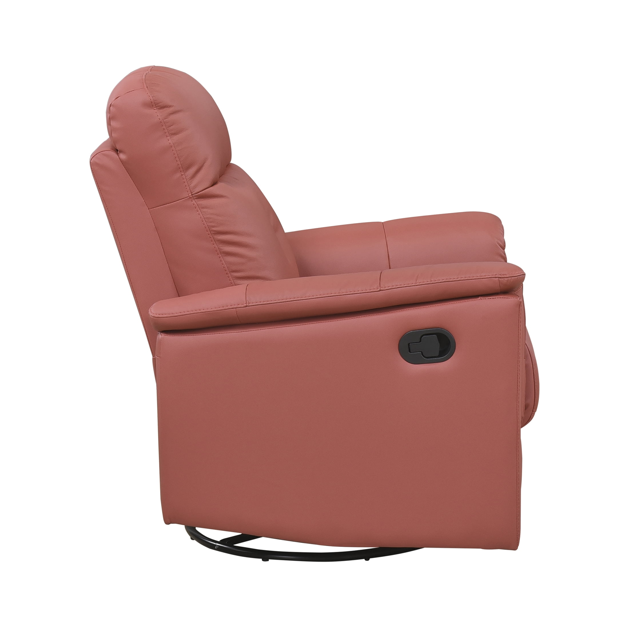 OakvillePark Willowmar Leather Match Swivel Glider Recliner Chair, Red