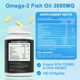 thumbnail image 7 of 3000mg Omega-3 Fish Oil with EPA & DHA - Promotes Brain & Heart Health - Non-GMO - 180 Softgels, 7 of 7