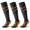 Black, variant on Men's Compression Socks 3 Pairs, 15-20mmHg Graduated Pressure Athletic Socks for Running, Wide Calf Fit Gym Socks Arch Support Size 9-13