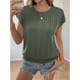 thumbnail image 5 of Tops de Verano para Mujer 2025, Camisetas de Corta con Fruncido y Cuello Redondo, Moda Verde M, 5 of 9