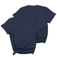 thumbnail image 5 of dazeni 2 Pack Mens Short Sleeve T Shirt Solid Gym Workout Athletic Shirt Solid Comfy Cotton Tee Shirt Top S-3XL, 5 of 8