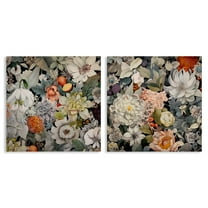 Stupell Industries Striking Botanical Floral Plants & Flowers Painting Wrapped Canvas Art Print Wall Art, 17 x 17, Set of 2
