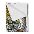 thumbnail image 2 of Dragon Soft Flannel Fleece Blanket, Traditional Chinese Creature Holding a Large Pearl Zodiac Signs Folk Tattoo Graphic, Cozy Plush for Indoor and Outdoor Use, 60" x 80", Multicolor, by Ambesonne, 2 of 5