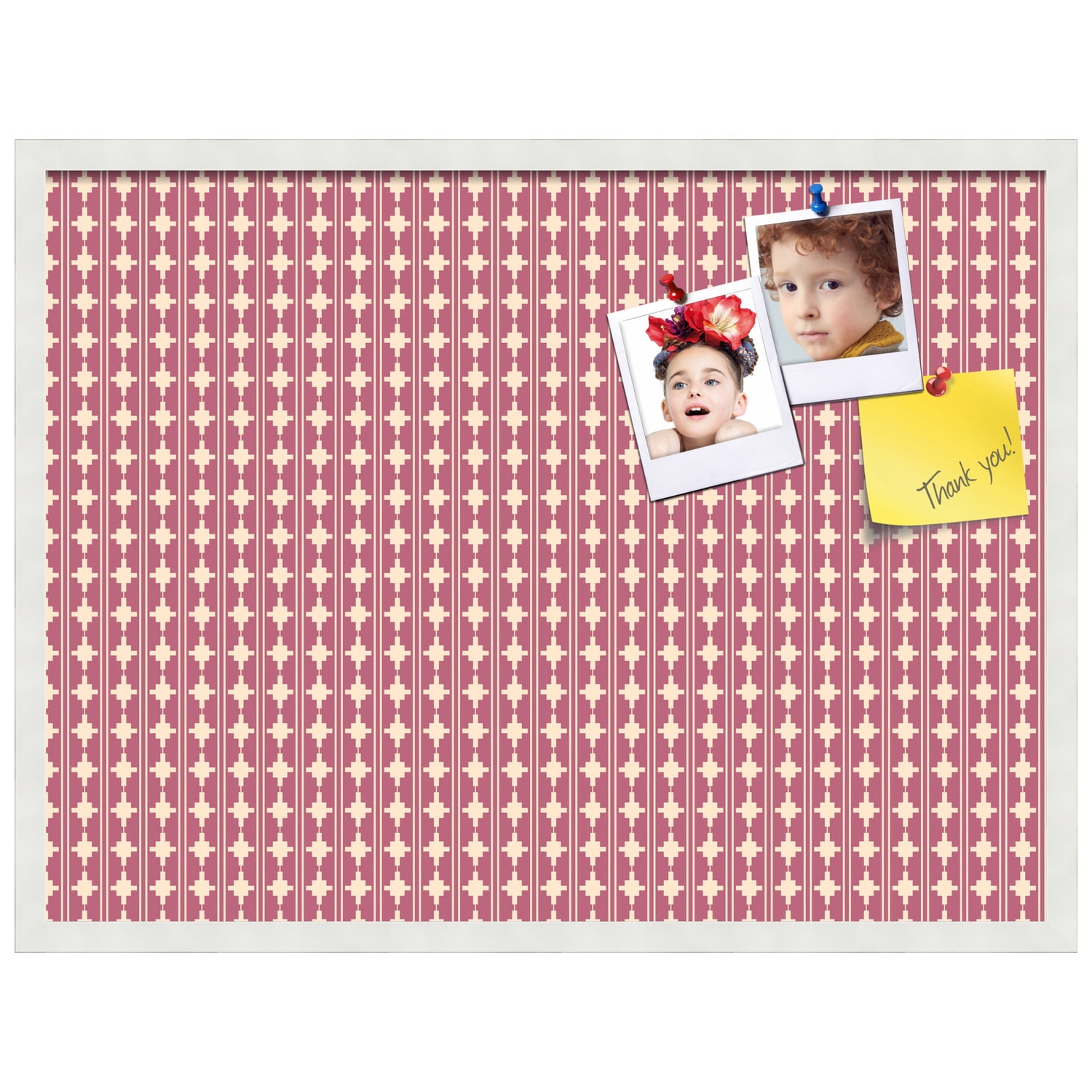 PinPix ArtToFrames 30x22 Custom Cork Bulletin Board    Poster Board Has a Fabric Style Canvas Finish, Framed in Satin White Frame (PinPix-237)