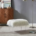 thumbnail image 2 of Scarlett Faux Fur Stool Acrylic Base, White, 2 of 6