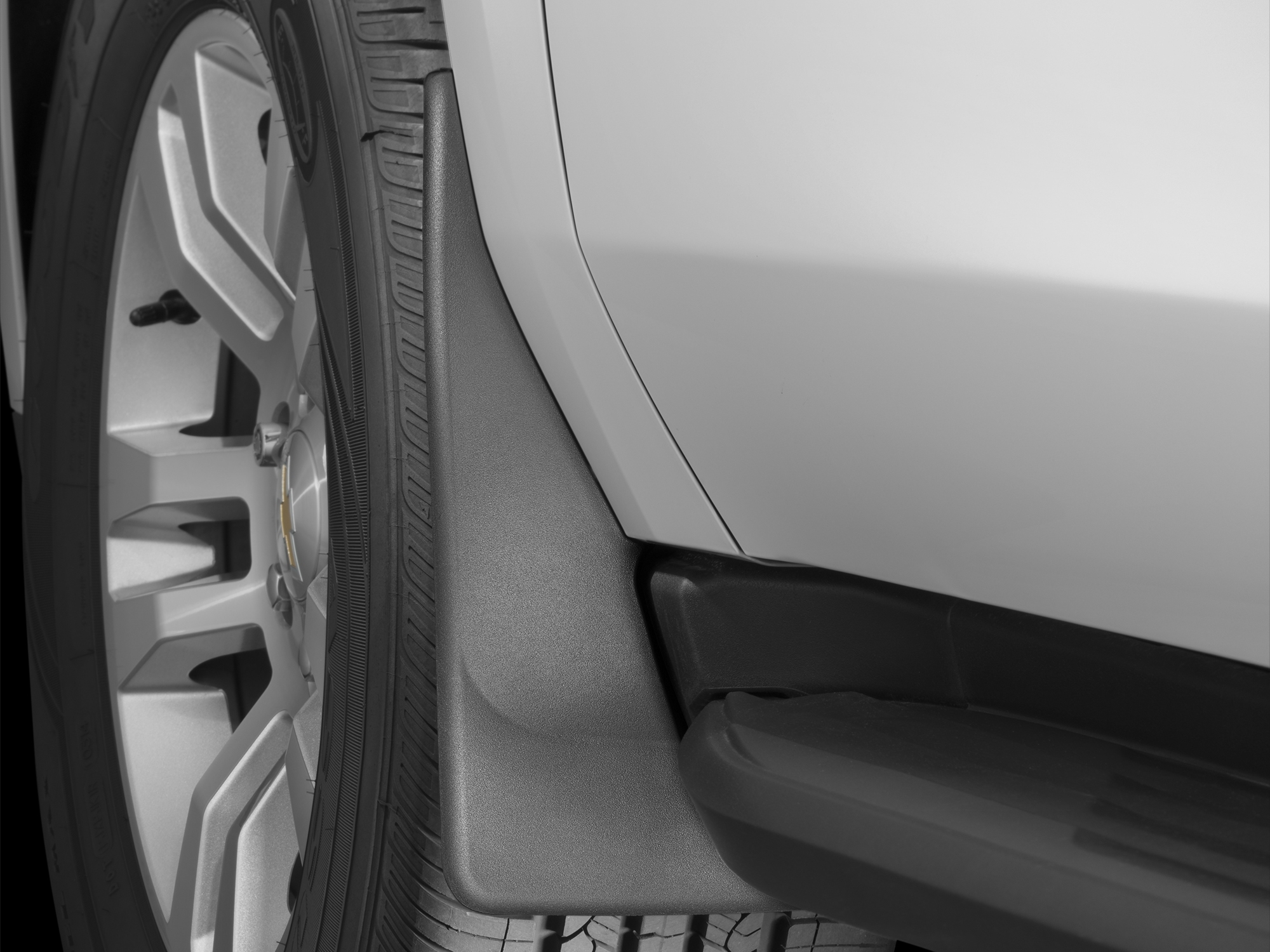 WeatherTech Custom No Drill Splash Guard MudFlaps compatible with Escalade ESV, Yukon, Tahoe, Yukon XL, Suburban, Escalade, Front Pair - Black