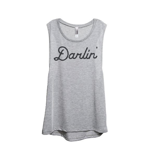 Thread Tank Darlin Women's Sleeveless Muscle Tank Top Sport Grey Small