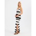 thumbnail image 3 of Striped V Neck Side Slit Maxi Dress, 3 of 5