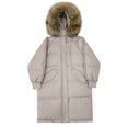 thumbnail image 4 of Women Long Quilted Coat Full Length Puffer Jackets with Hood Winter Warm Oversize Solid Color Down Jackets (White 3XL), 4 of 4