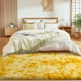 thumbnail image 4 of ZENELESS Super Soft Fluffy Rug for Bedroom,6x9 Tie-Dye Yellow Anti-Skid Plush Floor Carpet for Living Room Home Decor, 4 of 7