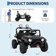 thumbnail image 4 of EastVita 24V Ride on Toys for Big Kids with Remote Control - 4WD Electric Car, 2 Seater UTV, Spring Suspension, Front & Behind LED Lights Black, 4 of 6