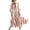 Wine, variant on Antinious Ladies V-Neck Stripe Print 3/4 Sleeve Bohemian Long Style Dress Soft Casual Wear