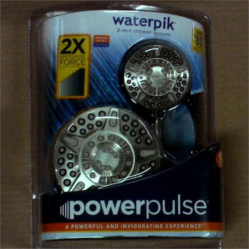Waterpik XET633643 High Pressure PowerPulse 2in1 Dual Shower Head