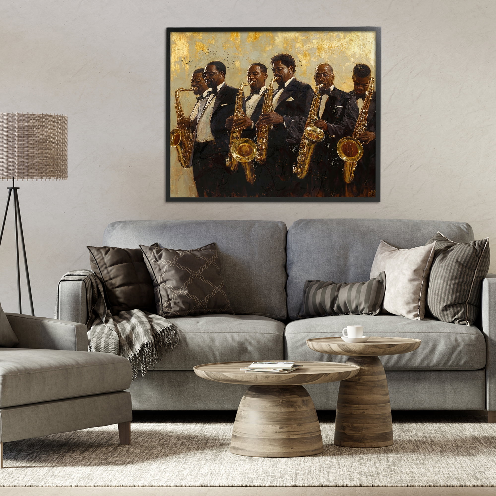 Golden Era Ensemble Black Framed Giclee Art, design by Marta Wiley