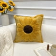 thumbnail image 5 of Hagloyecr Sunflower Pillow Covers 18x18 Embroidered Spring Summer Floral Throw Pillow Covers Room Decor Decorative Cute Faux Fur Soft Flower Farmhouse Decor for Bed Couch Dormitories A, 5 of 5