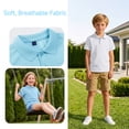 thumbnail image 3 of DOZINSIX 6 Pack Boys Girls Polo Shirts 3-17Y Solid Color Short Sleeve School Uniform Shirts, 3 of 9