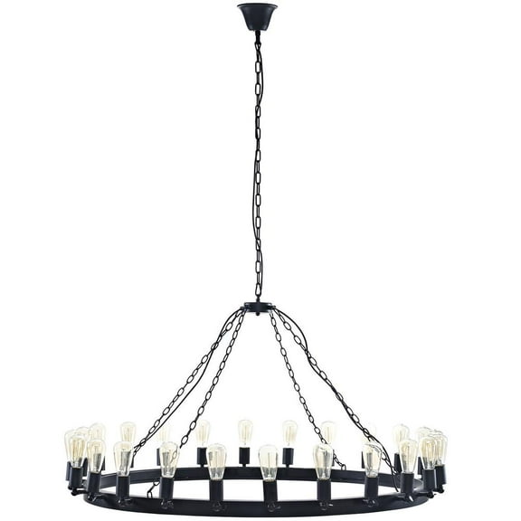 Modway Teleport 52" Modern Style Steel Metal Chandelier in Brown
