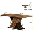 thumbnail image 3 of Tribesigns Farmhouse Dining Table for 4-6 People, 55-Inch Rectangle Kitchen Table, Wood Dining Room Table for Dining Room, 3 of 5