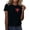 Black, variant on Women's T-Shirt Plaid Heart Letter F Mini Graphic Crew Neck Short Sleeve Tee Sweet Basic Top