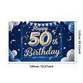 thumbnail image 3 of Colorful Design Happy Birthday Banner Decorative Balloons 50th Celebration Backdrop for Birthday Party Indoor Event Photo Shoot, 3 of 8