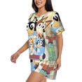 thumbnail image 2 of Lsque Bluey Women's Short-Sleeved Pajama Set - 2 Piece Soft and Lightweight Sleepwear Set-Large, 2 of 9