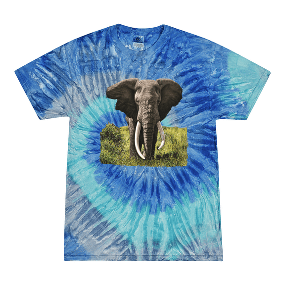 Wild Bobby, Wild African Forest Elephant Nature Animal Lover Tie-Dye T-Shirt