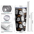 thumbnail image 6 of 20oz Tumblers Halloween Ghosts and Bats Pattern Stainless Steel Vacuum Insulated Double Wall Travel Tumbler Cups Mug with Lid and Straw,Cleaning Brush for Cold & Hot Drinks, 6 of 7