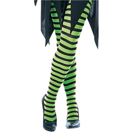 Morris Costume RU944MD Green Black Strip Tights Child Costume,