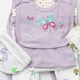 thumbnail image 4 of Splozh Layette Gift Set Baby Layette Gift Set for Baby Boys 8 Piece Jumpsuit+Top+Pant+Bib+Hat+Socks New Born Baby Boy Gift Set Baby Clothes Baby Clothes Light Purple,0-3 Months, 4 of 4
