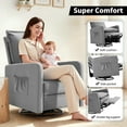 thumbnail image 3 of UDPATIO Recliner Chair,Nursery Glider for Living Room, 360° Swivel Motion, Upholstered Swivel Rocking Glider,Linen Light Gray, 3 of 8