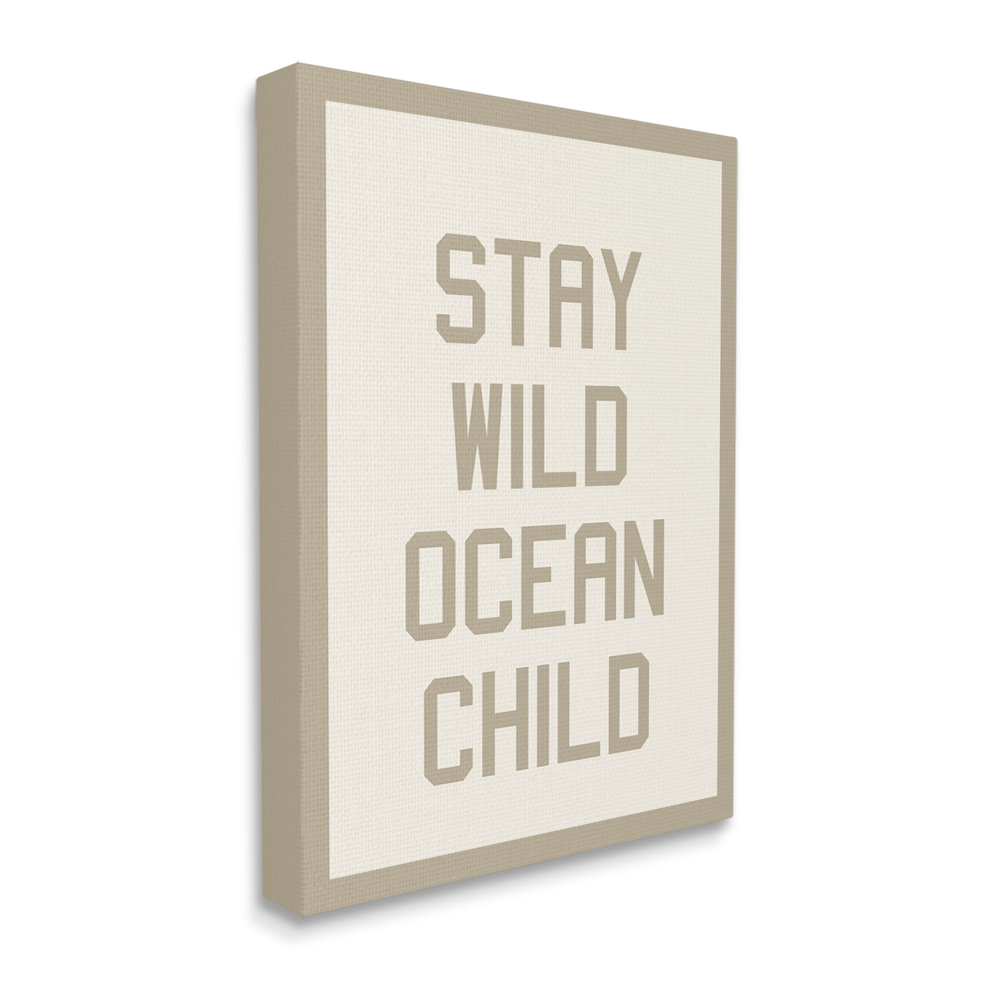 Stupell Industries Stay Wild Ocean Child Inspirational Painting Gallery Wrapped Canvas Print Wall Art, 24 x 30