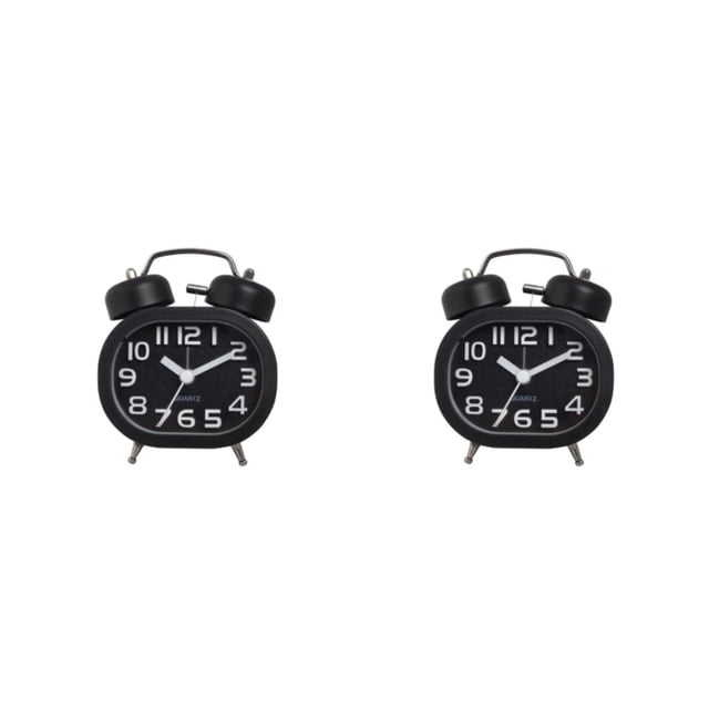 Methold Despertador Reloj sin garrapatas con luces nocturnas Tipo de puntero Relojes de escritorio de metal Decoración Campanas de Type2 NO2
