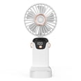 thumbnail image 1 of Ventilateur Portable Mini Ventilateur Électrique à Main avec Affichage de la Batterie LED Supporte 5 Vitesses de Vent Réglables Fonctionnement Silencieux Poignée Pliable Couvercle Détachable Adapté pour Enfants Femmes Adultes Maison Bureau, 1 of 8
