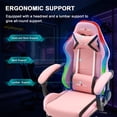 thumbnail image 4 of JONPONY Gaming Chair,Racing Style RGB LED Lights,Ergonomic Video Game Chair with Footrest and Lumbar Support ,High Back Reclining Computer Chair for Adults (Pink)), 4 of 9