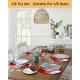 thumbnail image 5 of 13 Inch Round Placemats Set of 6, Red Geometric Non Slip Heat Insulation PP Table Mats, Watercolor Ombre Modern Abstract Art Washable Place Mats for Kitchen Dining Party Table Decor, 5 of 7