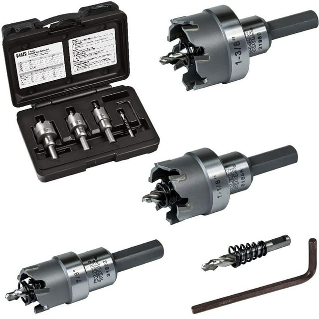 Kit de sierras perforadoras Klein Tools 31872 de alta resistencia con cortadores de carburo