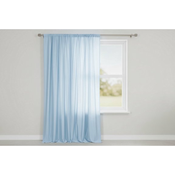 Solid Poplin Window Curtain or Photography Backdrop 58" Wide - Light Blue