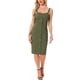 thumbnail image 2 of Vestidos de mezclilla para mujer INSPIRE CHIC, sin mangas, con botones, escote corazón, midi, talla XL, verde oscuro, 2 of 6