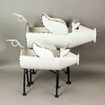 thumbnail image 5 of Zeckos White Finish Metal Flying Pig Standing Planters Set of 2, 5 of 6